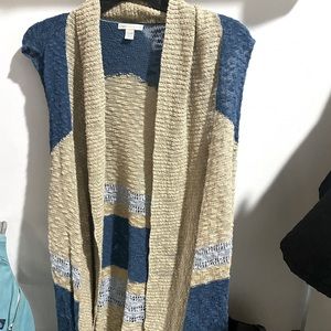 Cato! Long Duster Length open Cardigan Vest!